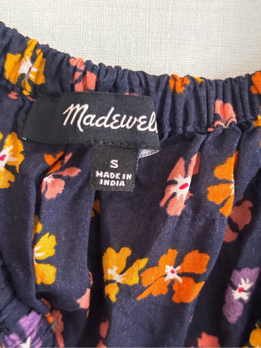 Madewell Aloha Floral Puff Sleeve Blouse SZ S